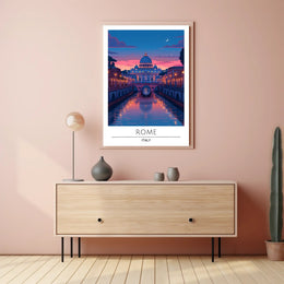 St. Peter's Basilica Evening Glow Travel Poster