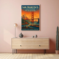 San Francisco Travel Poster Vintage City By The Bay
