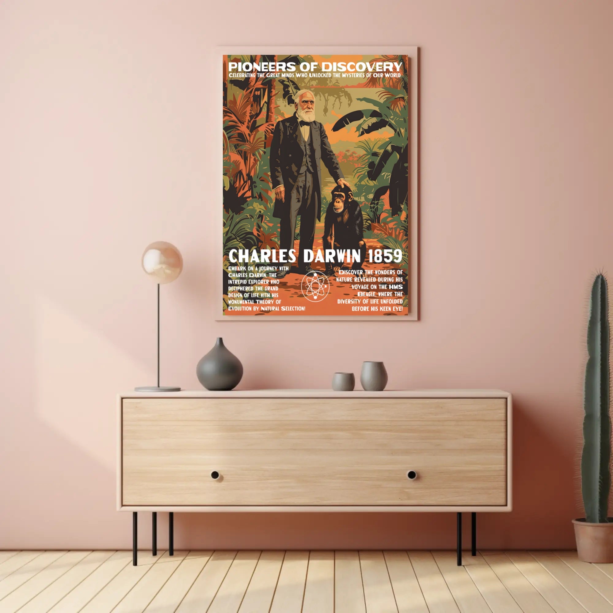 Darwin Evolution Vintage Educational or Infographic Poster