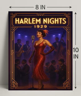 Harlem Nights Jazz Club Scene Music or Concert Poster