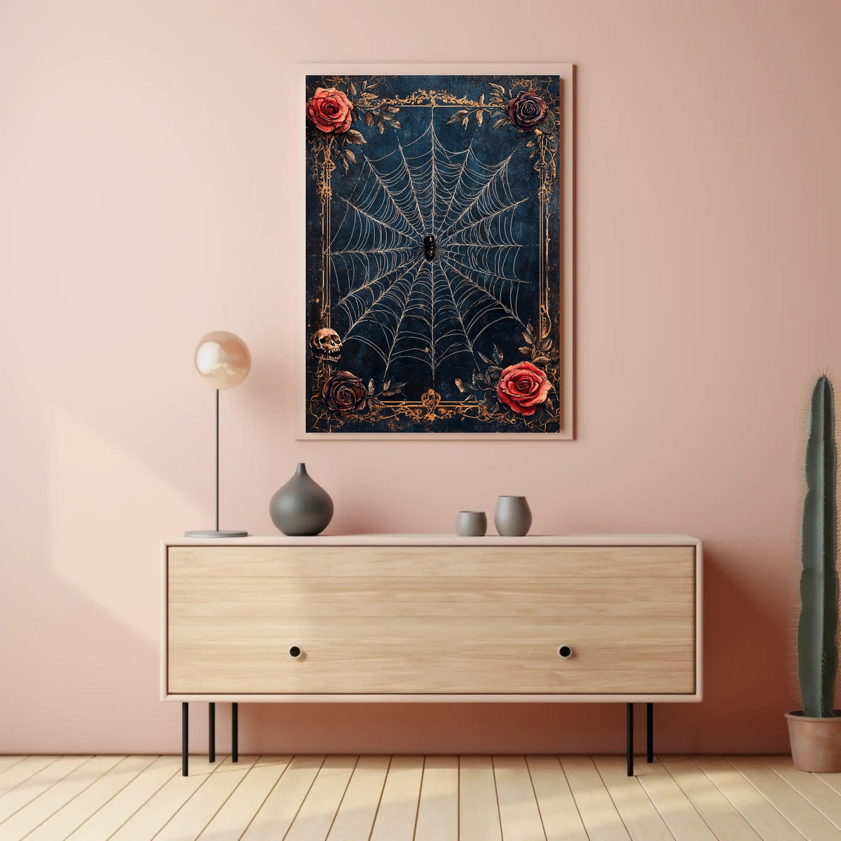 Intricate Spider Web Gothic Art Animal Poster