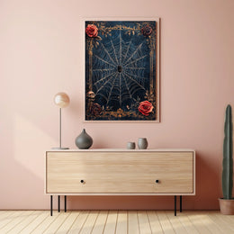 Intricate Spider Web Gothic Art Animal Poster