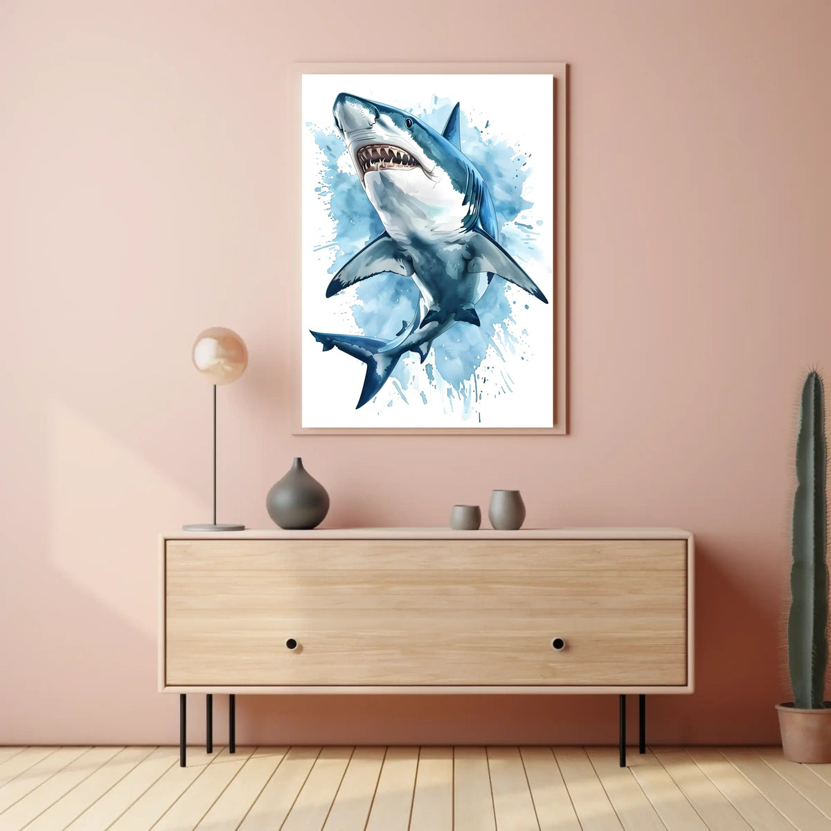 Majestic Shark Illustration Poster