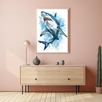 Majestic Shark Illustration Poster