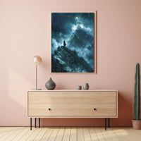 Ethereal Moonlit Adventure in Mountains Fantasy or Mythology Poster PosterGoat