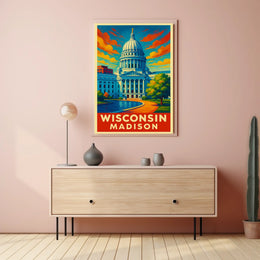 Wisconsin State Capitol Madison Poster