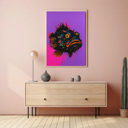 Neon Fish Expression Poster