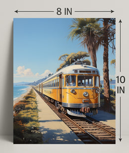 Coastal Train Journey Poster
