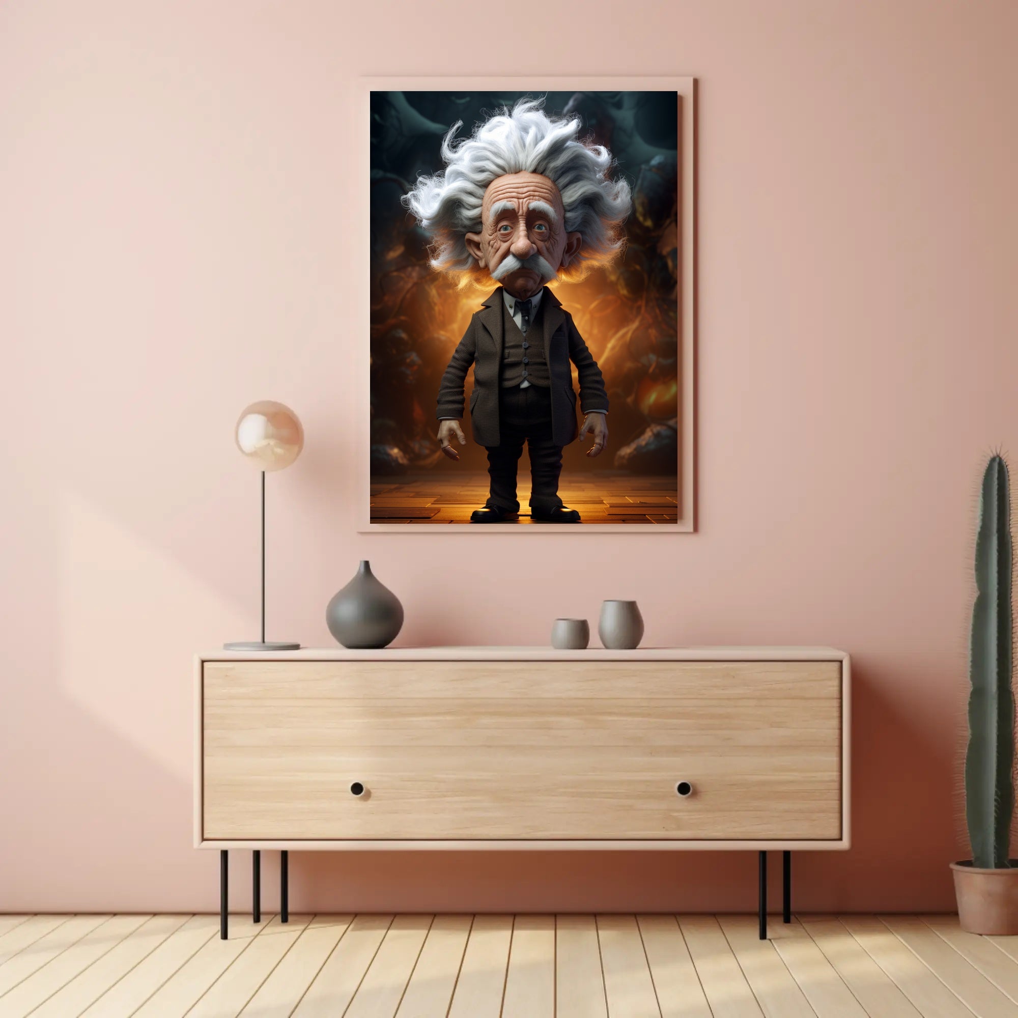 Exaggerated Scientific Genius in Fantasy World - Pop Culture Poster
