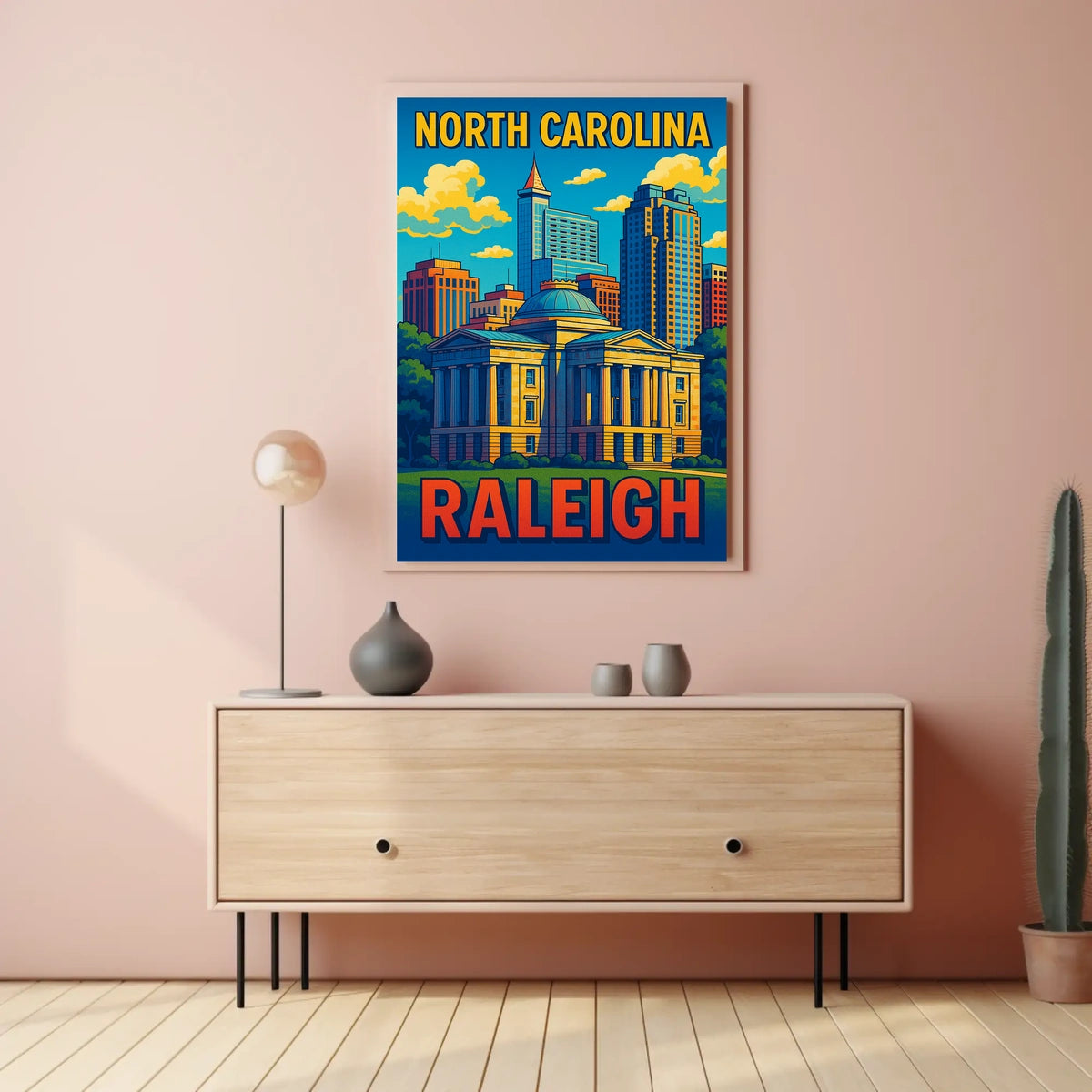Raleigh, North Carolina Skyline Poster