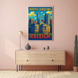 Raleigh, North Carolina Skyline Poster