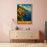 Amalfi Coast Poster Wall Art For Coastal Home Decor