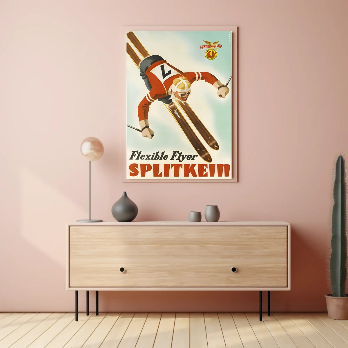 Flexible Flyer Skiing Poster