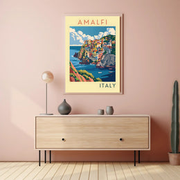 Amalfi Coast Illustration Poster