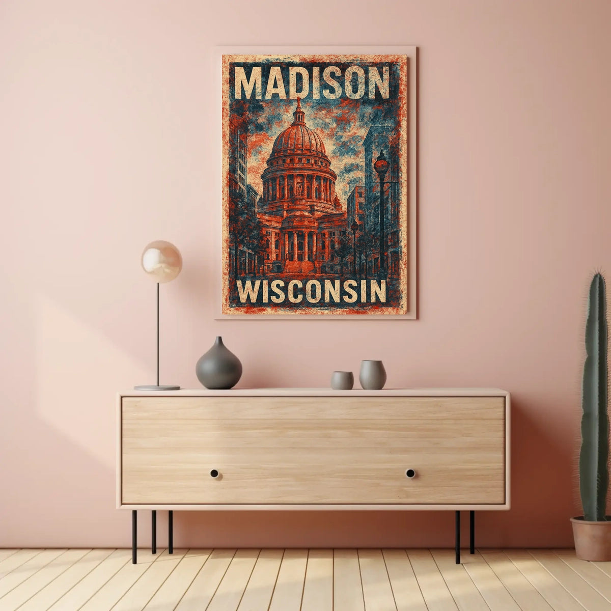 Madison Capitol Vintage Travel Poster