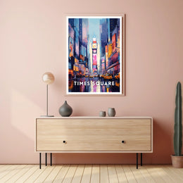 Times Square Nightlife Cityscape Poster Modern Wall Art