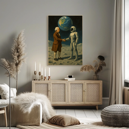 George Washington Meets Astronaut Vintage Poster