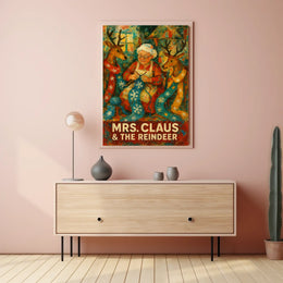 Mrs. Claus The Reindeer Poster