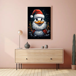 Festive Duck Christmas Celebration Animal Poster
