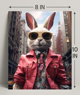 Stylish Rabbit In The City Poster