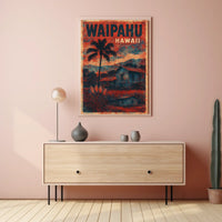 Waipahu Hawaii Scenic Vintage Travel Poster