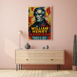 William Henry Harrison 9th President of the United States Street Art Mashup Poster
