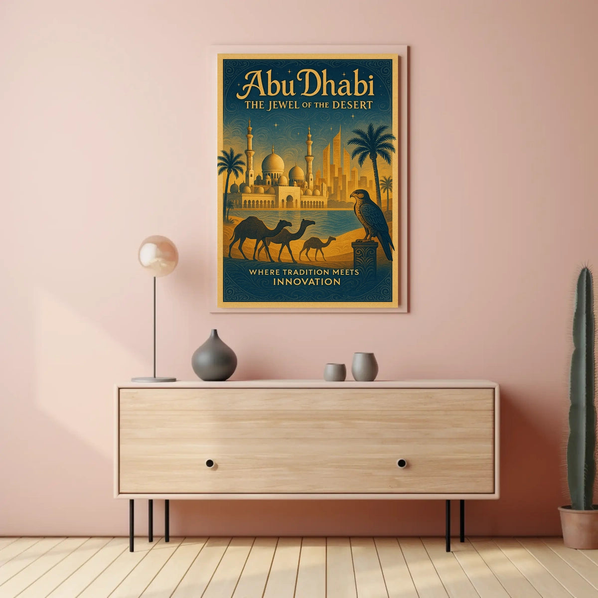 Abu Dhabi Vintage Travel Poster Tradition Meets Innovation