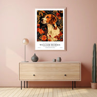Elegant Canine Floral Art in Heritage Cultural or Heritage Poster