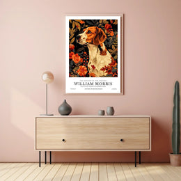 Elegant Canine Floral Art in Heritage Cultural or Heritage Poster