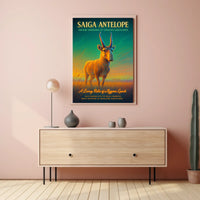 Saiga Antelope A Living Relic Poster