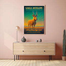 Saiga Antelope A Living Relic Poster