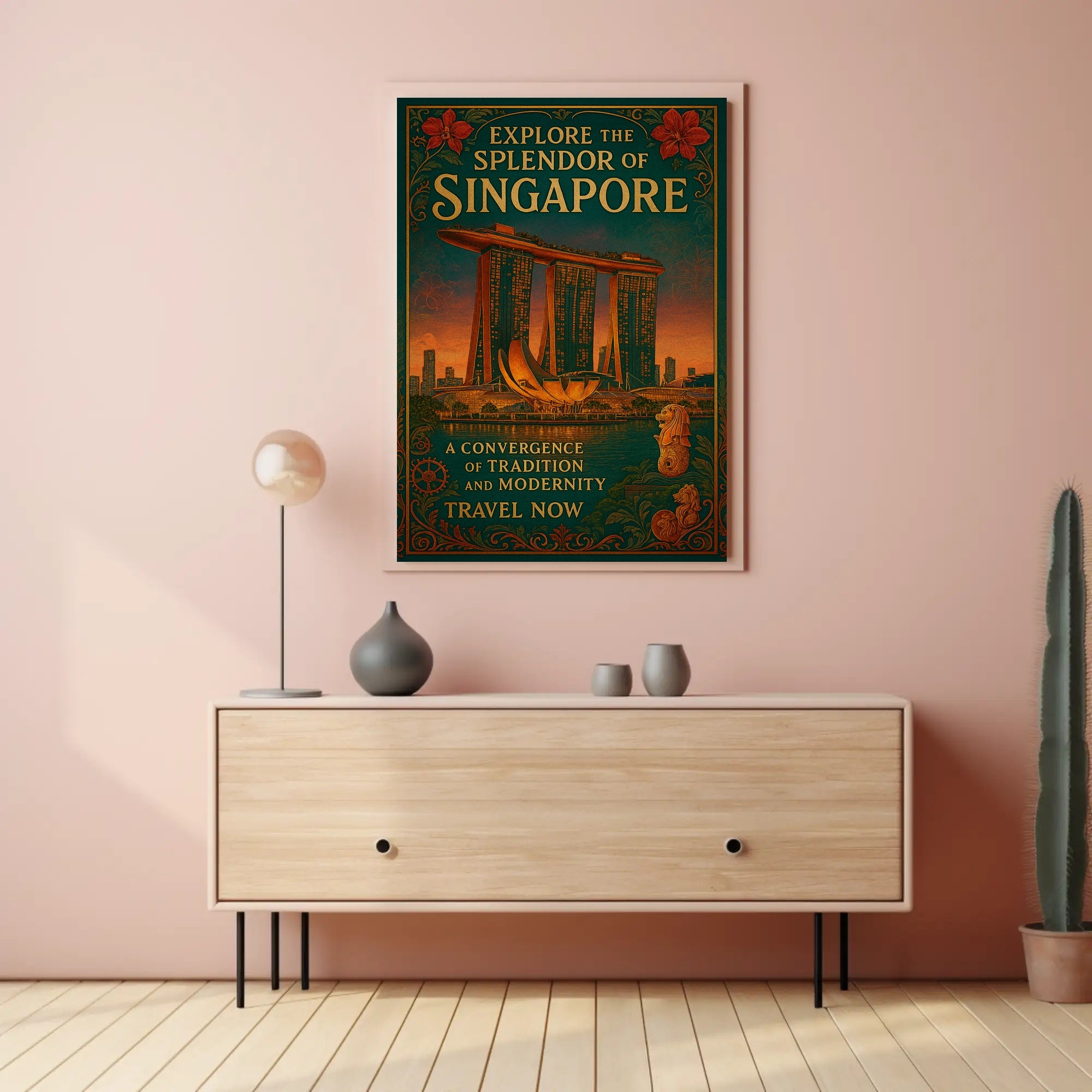 Singapore Vintage Travel Poster Wall Art Print