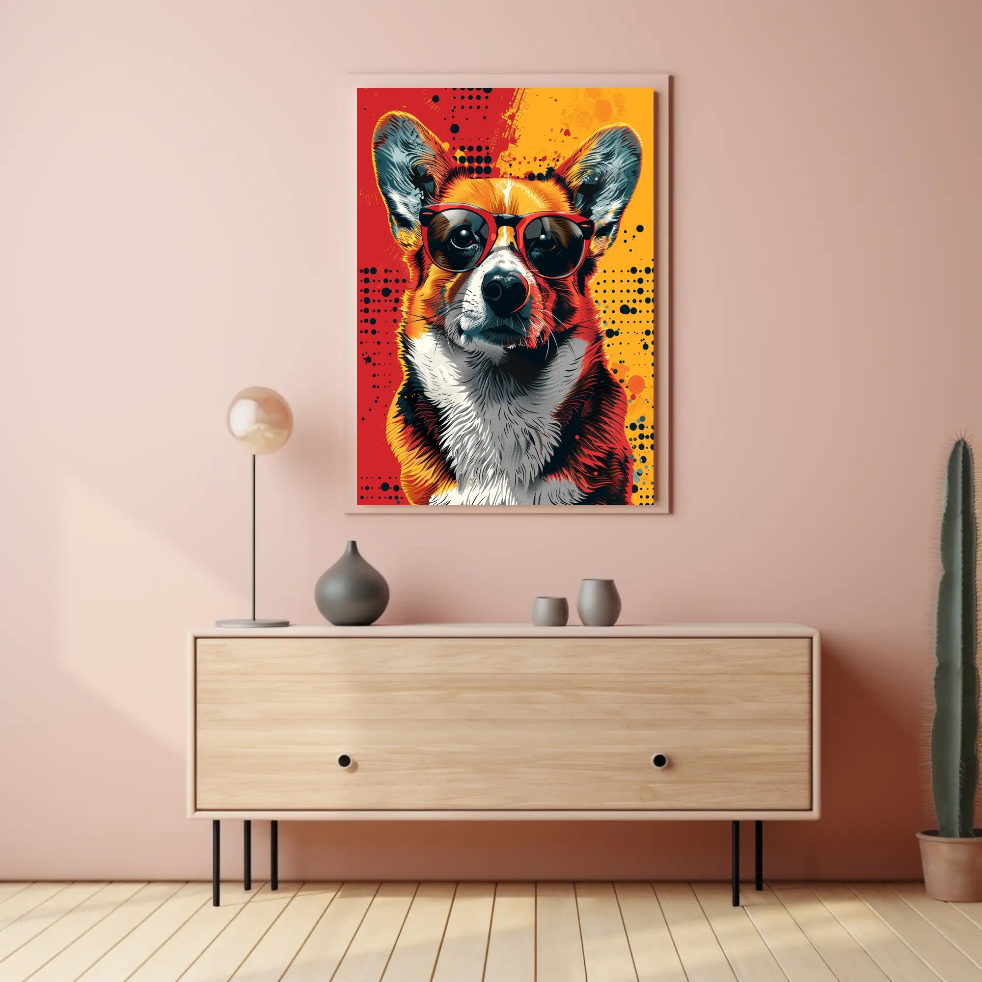 Stylish Corgi Pop Art Vibes Animal Poster PosterGoat
