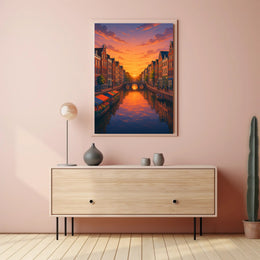 Sunset Over the Canal Poster PosterGoat