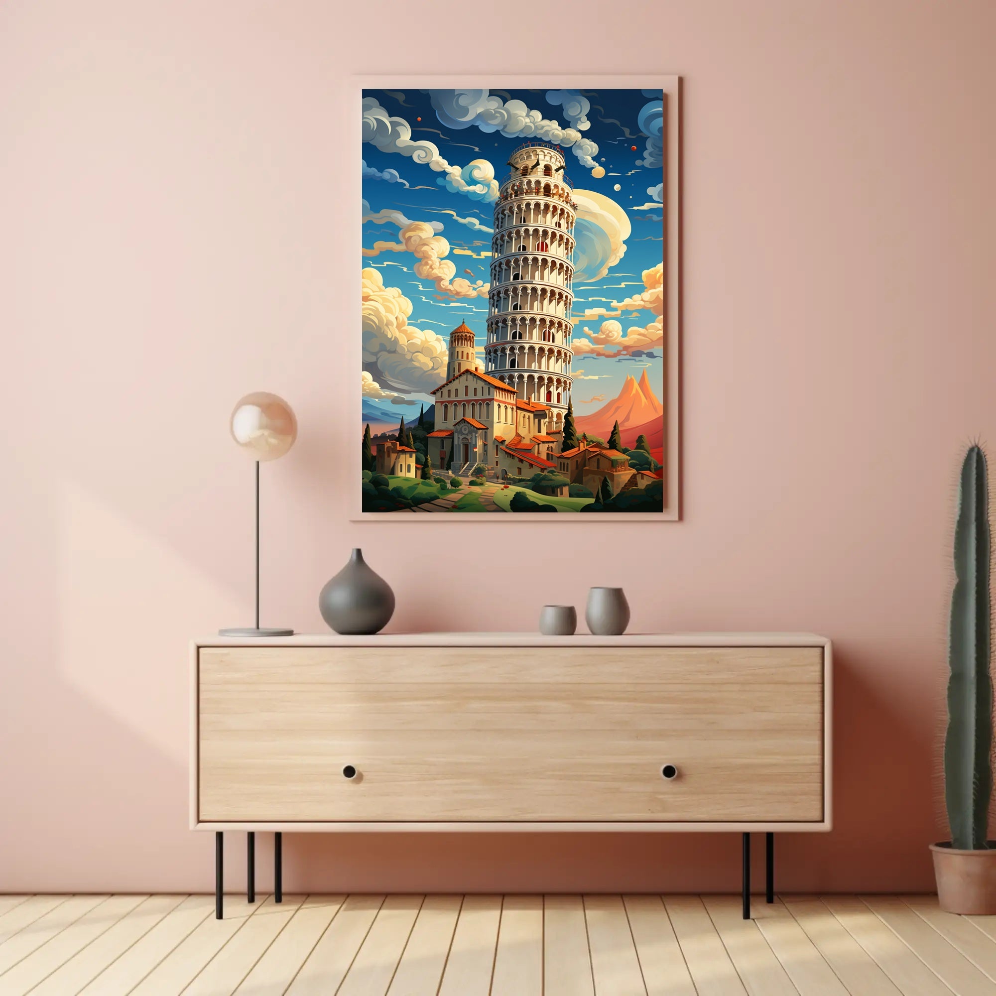 The Leaning Tower Of Pisa Artistic Poster PosterGoat