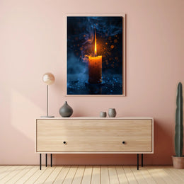 Ethereal Candle Glow: Mystical Starry Night Poster PosterGoat