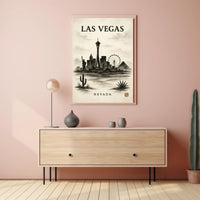 Las Vegas Skyline Artistic Urban Cityscape Poster