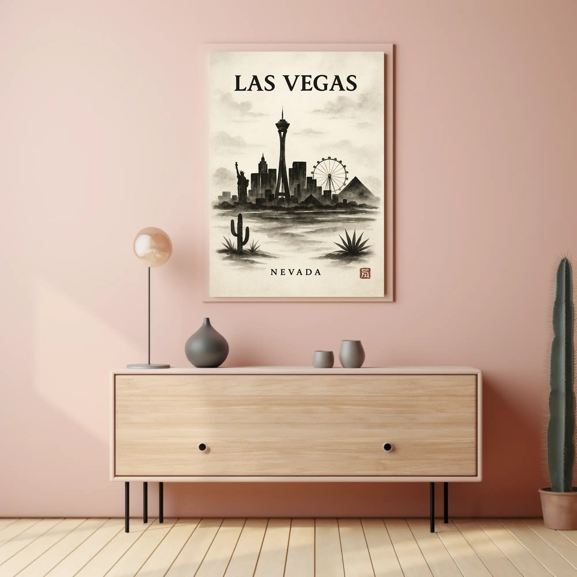 Las Vegas Skyline Artistic Urban Cityscape Poster