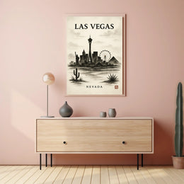 Las Vegas Skyline Artistic Urban Cityscape Poster