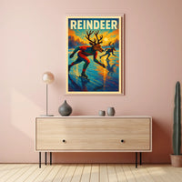 Reindeer Ice Skating Poster