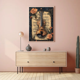 Violin and Roses Artistic Poster