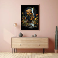 Adventurous Bear in Nature's Wonderland Animal Poster