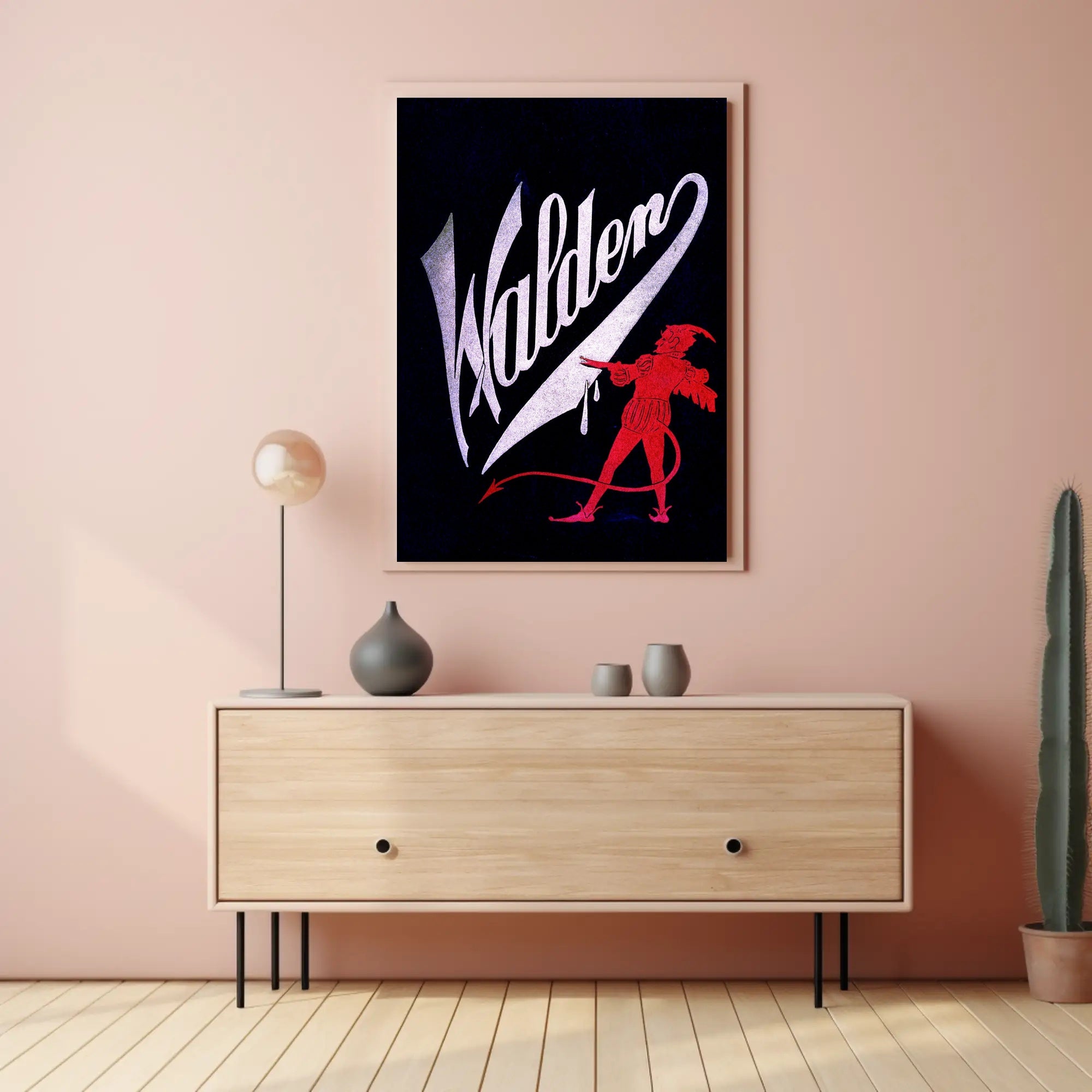 Devilish Vintage Mischief: Walden Theatrical Cultural Poster