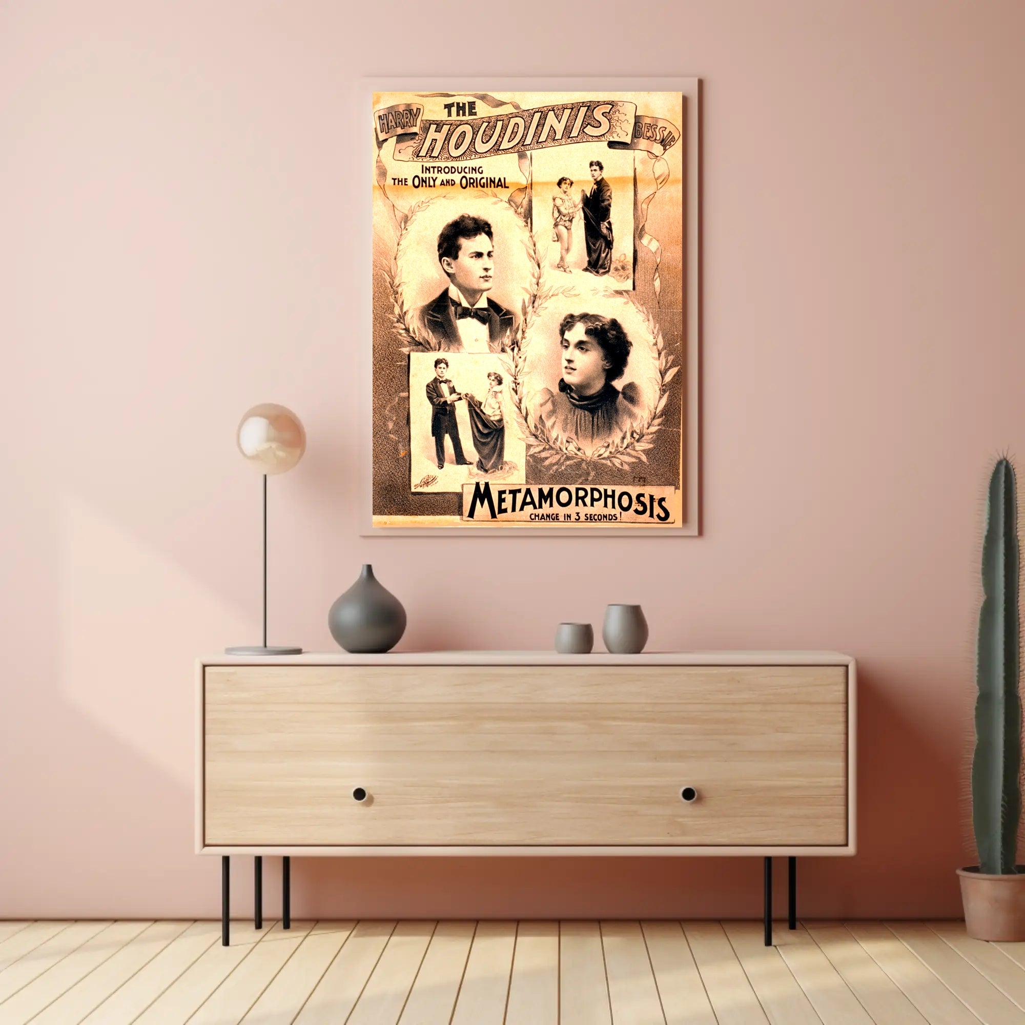 The Houdinis Magic Show Vintage Historical Poster