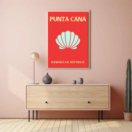 Punta Cana Travel Poster with Vibrant Shell Design PosterGoat