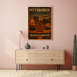 Pittsburgh Bridges Of Winter Poster