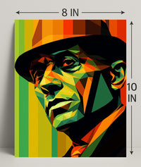 Vibrant Geometric Portrait Poster PosterGoat