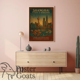 Shanghai Skyline Travel Poster