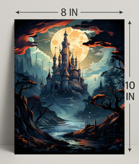 Enchanted Castle Under The Moon Poster