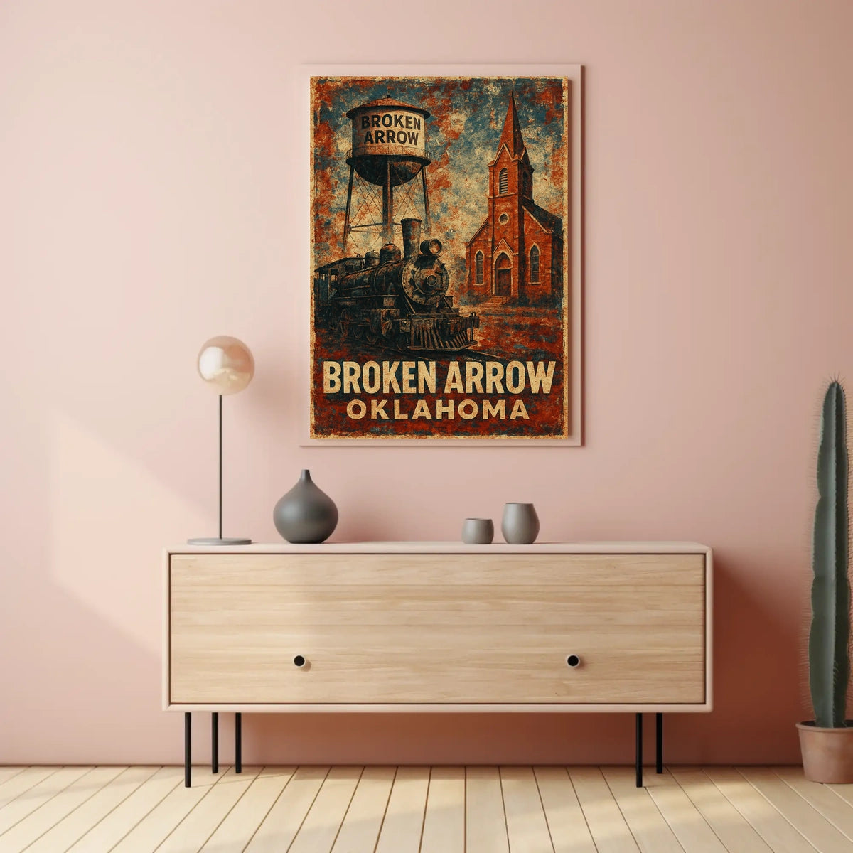 Broken Arrow Cityscape Wanderlust Minimalist Poster
